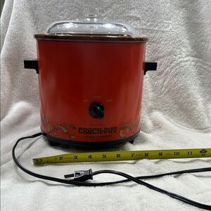Vintage Crock-Pot orange Portable Slow Cooker